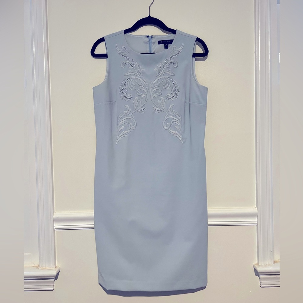 Brooks Brothers sleeveless dress with beading and embroidery